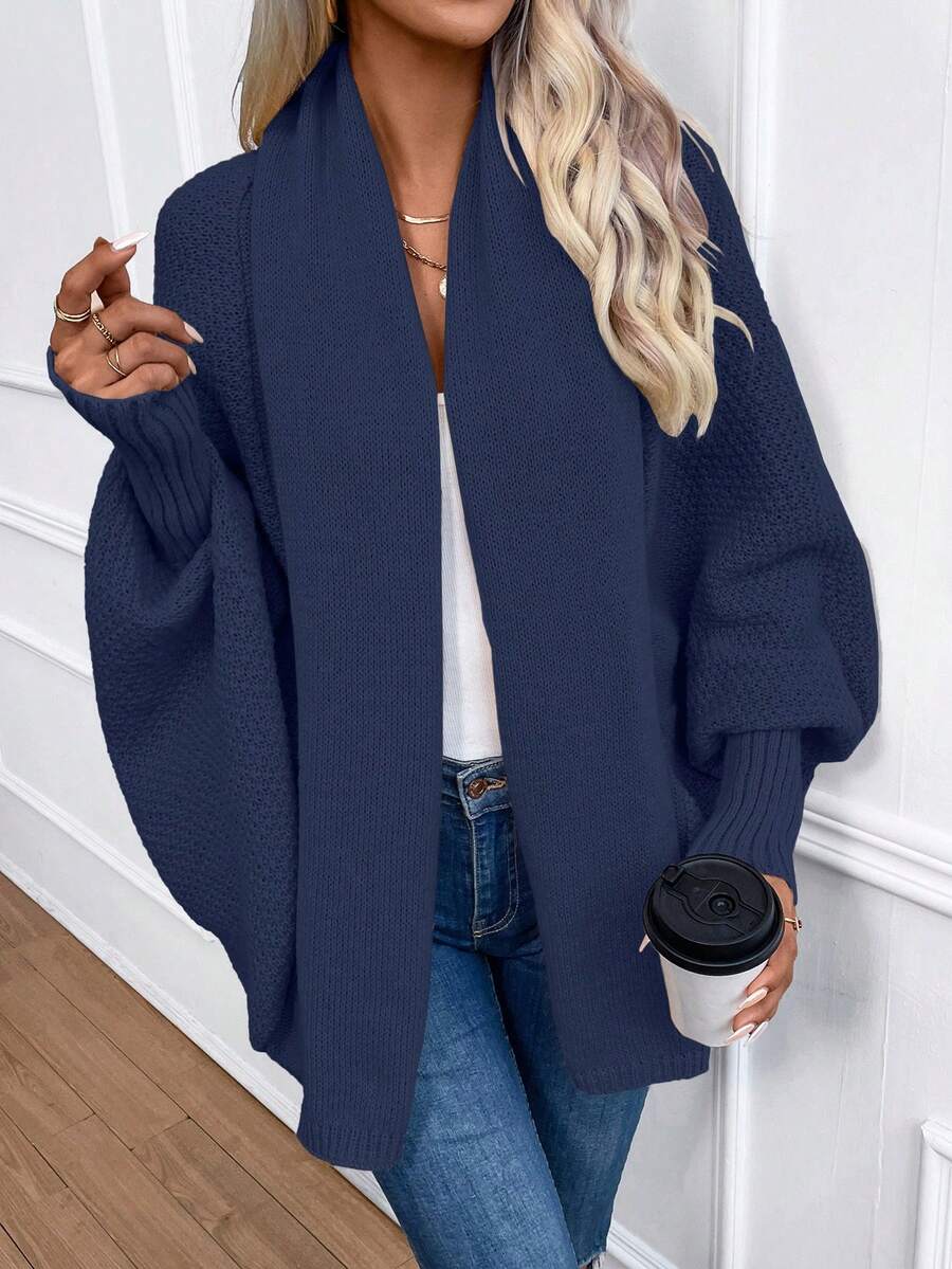 Noelle | Batwing Sleeve Shawl-Collar Open-Front Cardigan