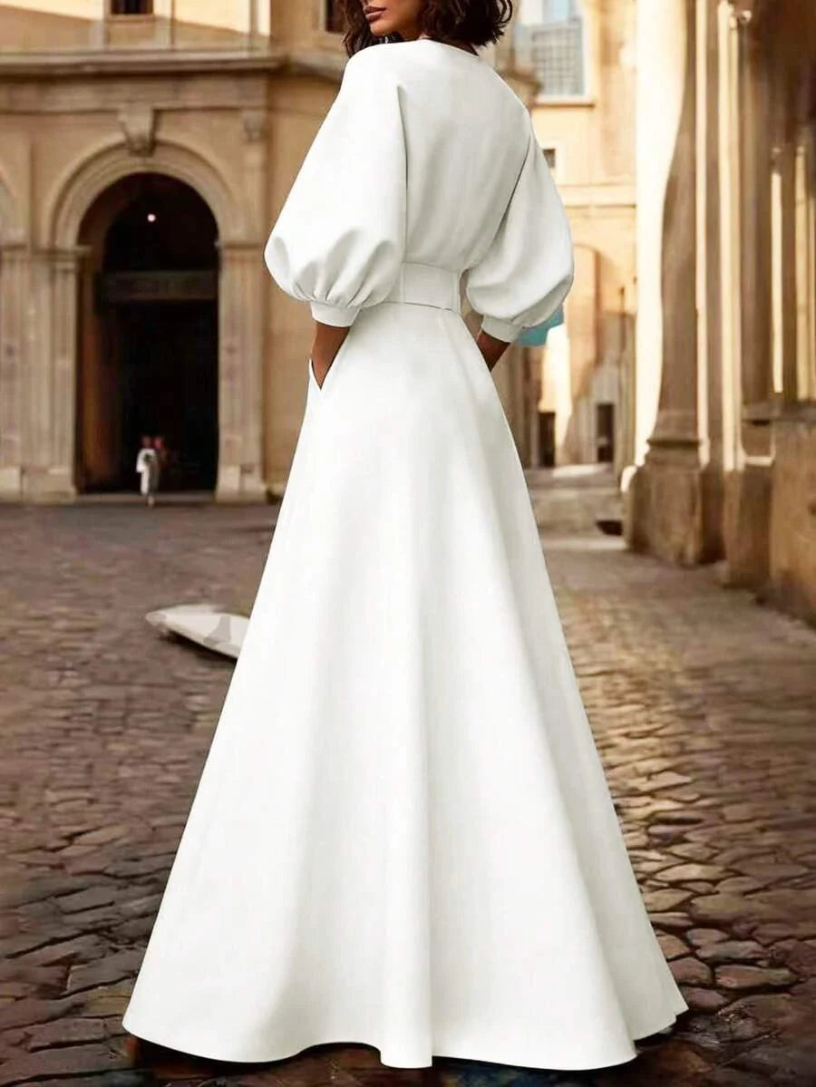 Aurora V Neck Balloon Sleeve Maxi Dress - view 2