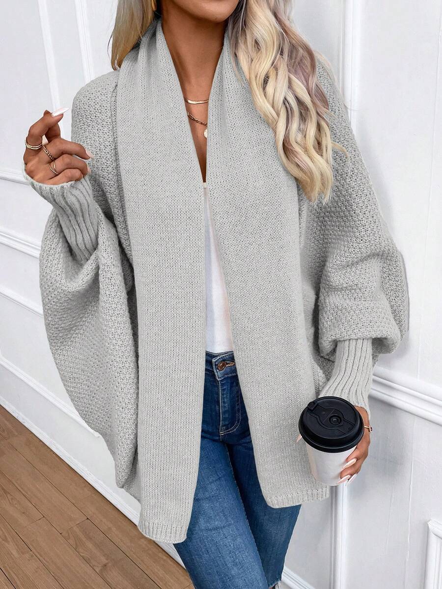 Noelle | Batwing Sleeve Shawl-Collar Open-Front Cardigan