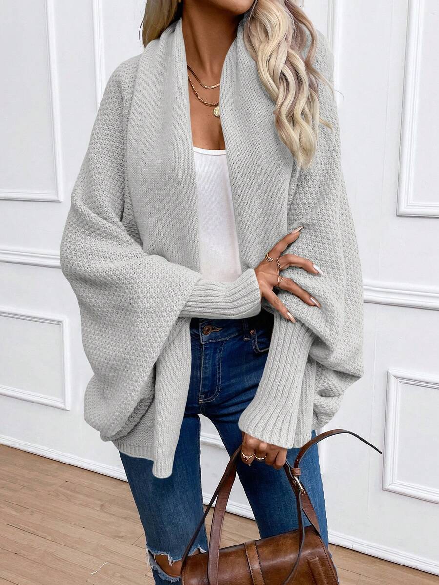 Noelle | Batwing Sleeve Shawl-Collar Open-Front Cardigan