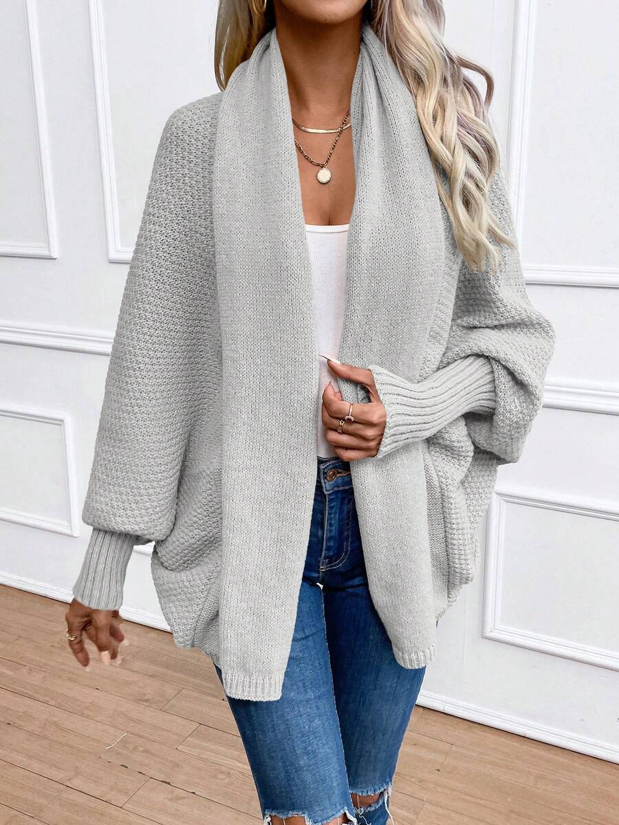Noelle | Batwing Sleeve Shawl-Collar Open-Front Cardigan