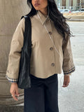 Odette Cropped Button Front Layered Jacket - front view