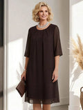 Ivy Pleated Round Neck Dress - front view