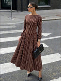 Rosamund Pleated Round Neck Maxi Dress - front view