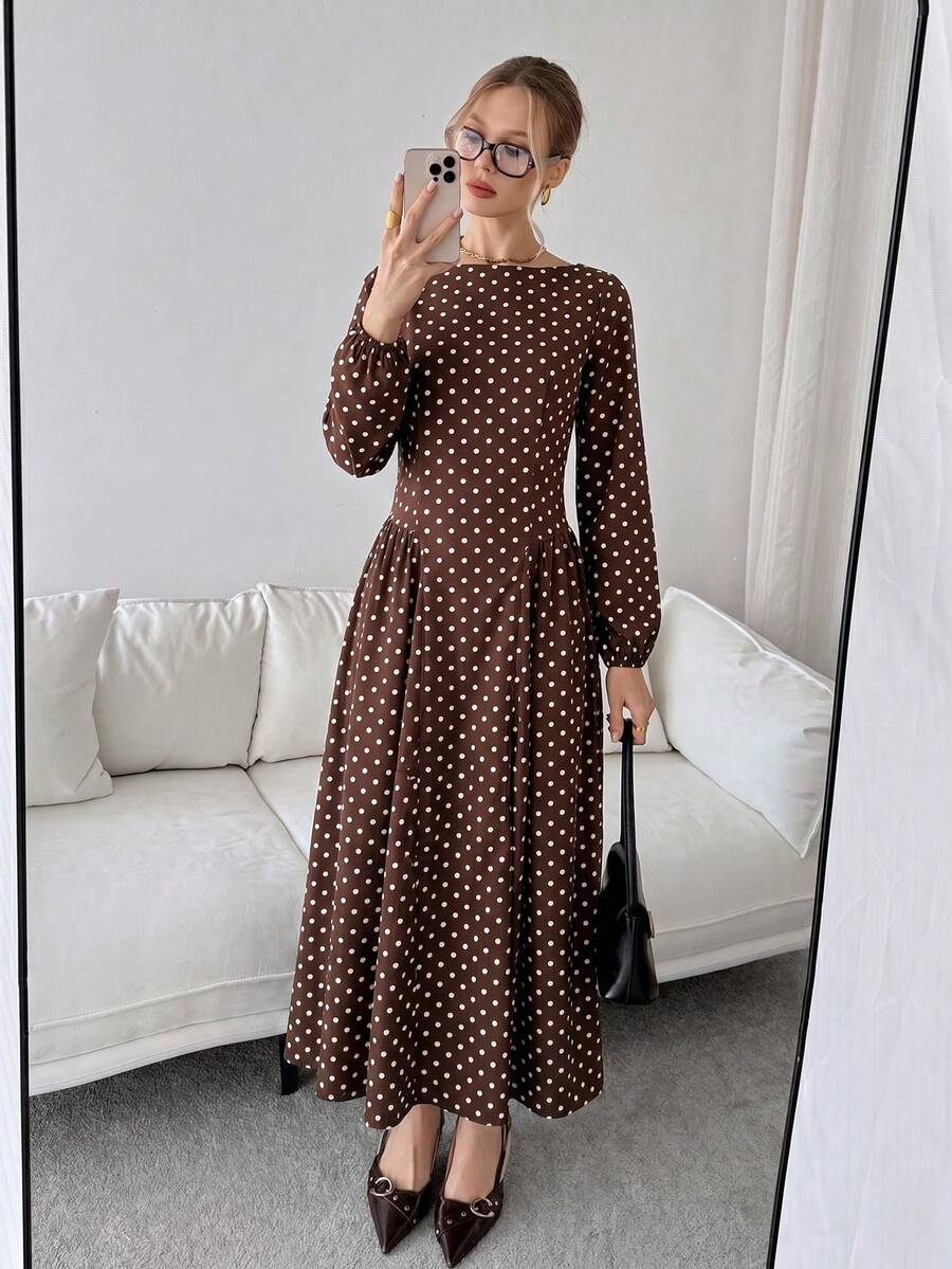 Rosamund Pleated Round Neck Maxi Dress - view 7