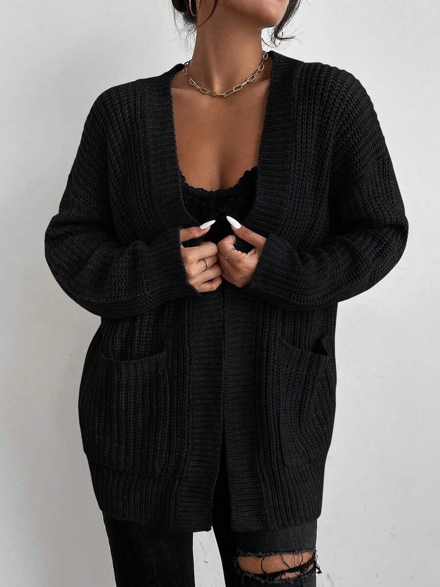 Lucia Chunky Knit Ribbed Open Front Cardigan - view 4
