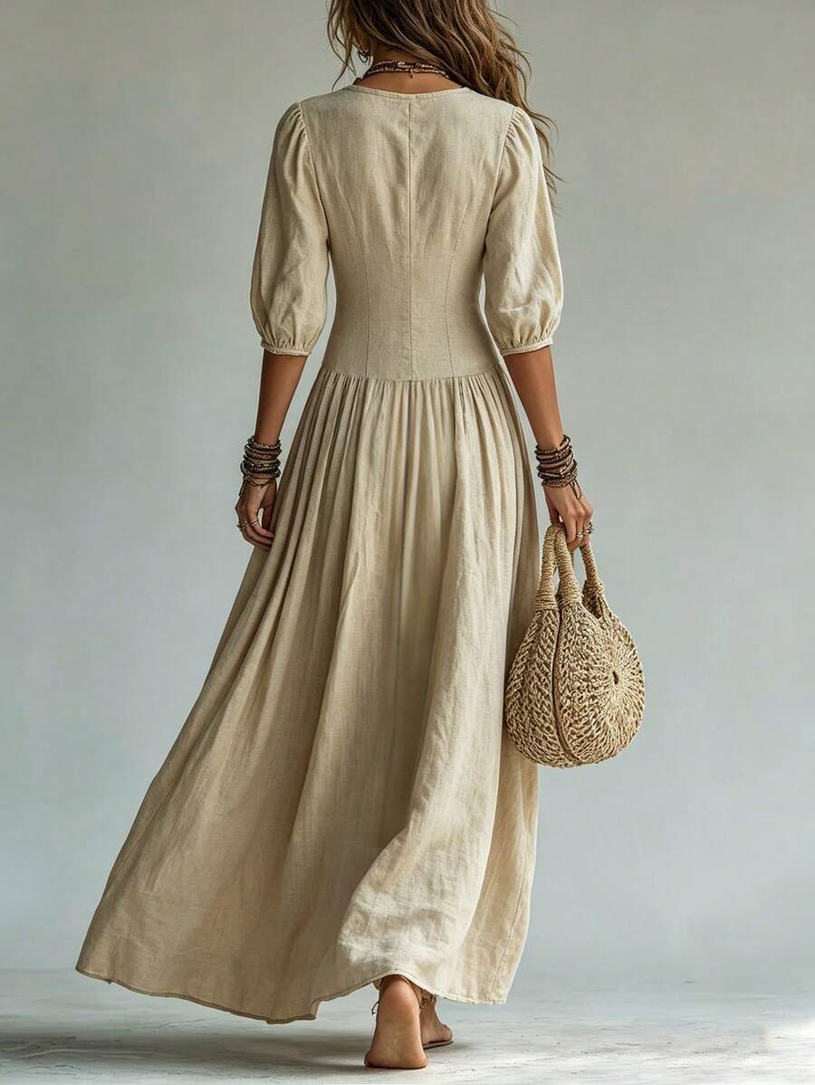 Eloise V Neck Puff Sleeve Maxi Dress - view 2