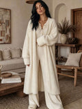 Hanna Open Front Drop Shoulder Longline Cardigan - front view