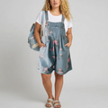 Solene | Vintage Washed Soft Cotton Feel Denim Floral Jumpsuit
