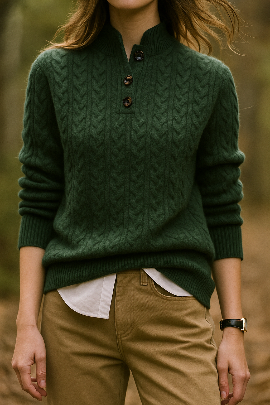 Klara Cable Knit Stand Collar Collared Sweater - view 21
