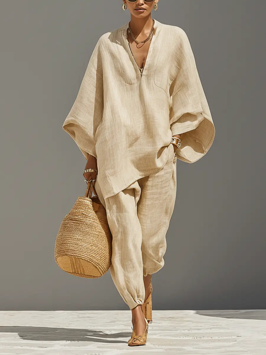 Yara Asymmetric Two-Piece Set - front view