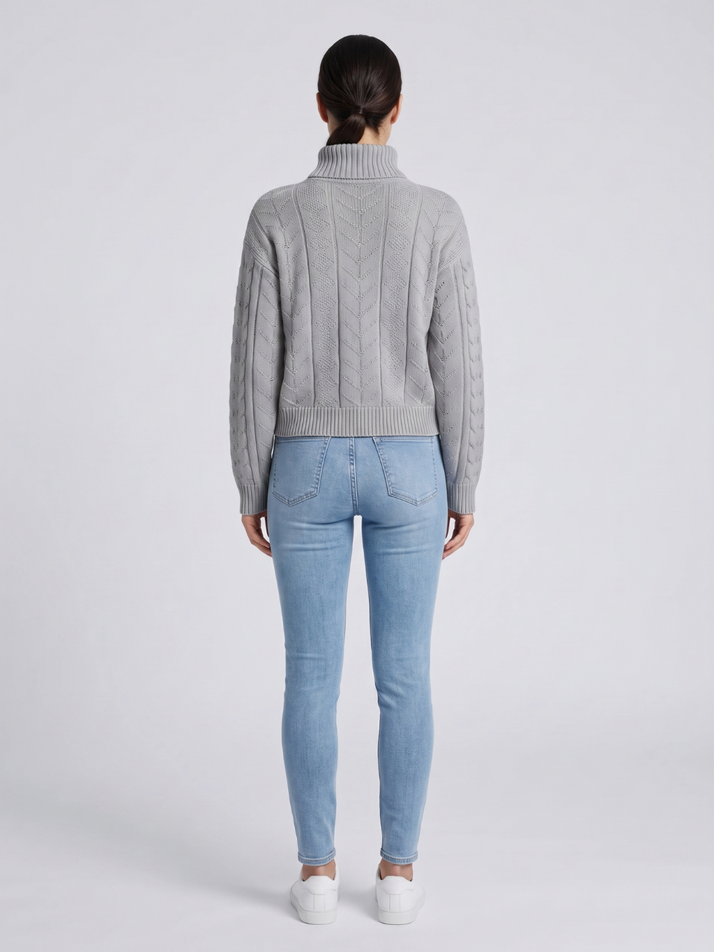 Scarlett Cable Knit Ribbed Turtleneck Sweater - view 4