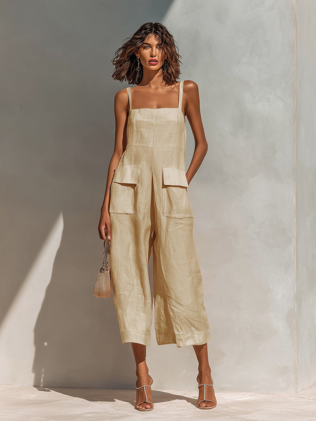 Thea Wide-Leg Cropped Jumpsuit - view 5