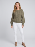 Nadine Cable Knit Oversized Round Neck Sweater - front view