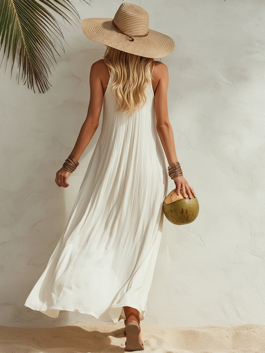 Seraphine Sleeveless Pleated Maxi Dress - view 3