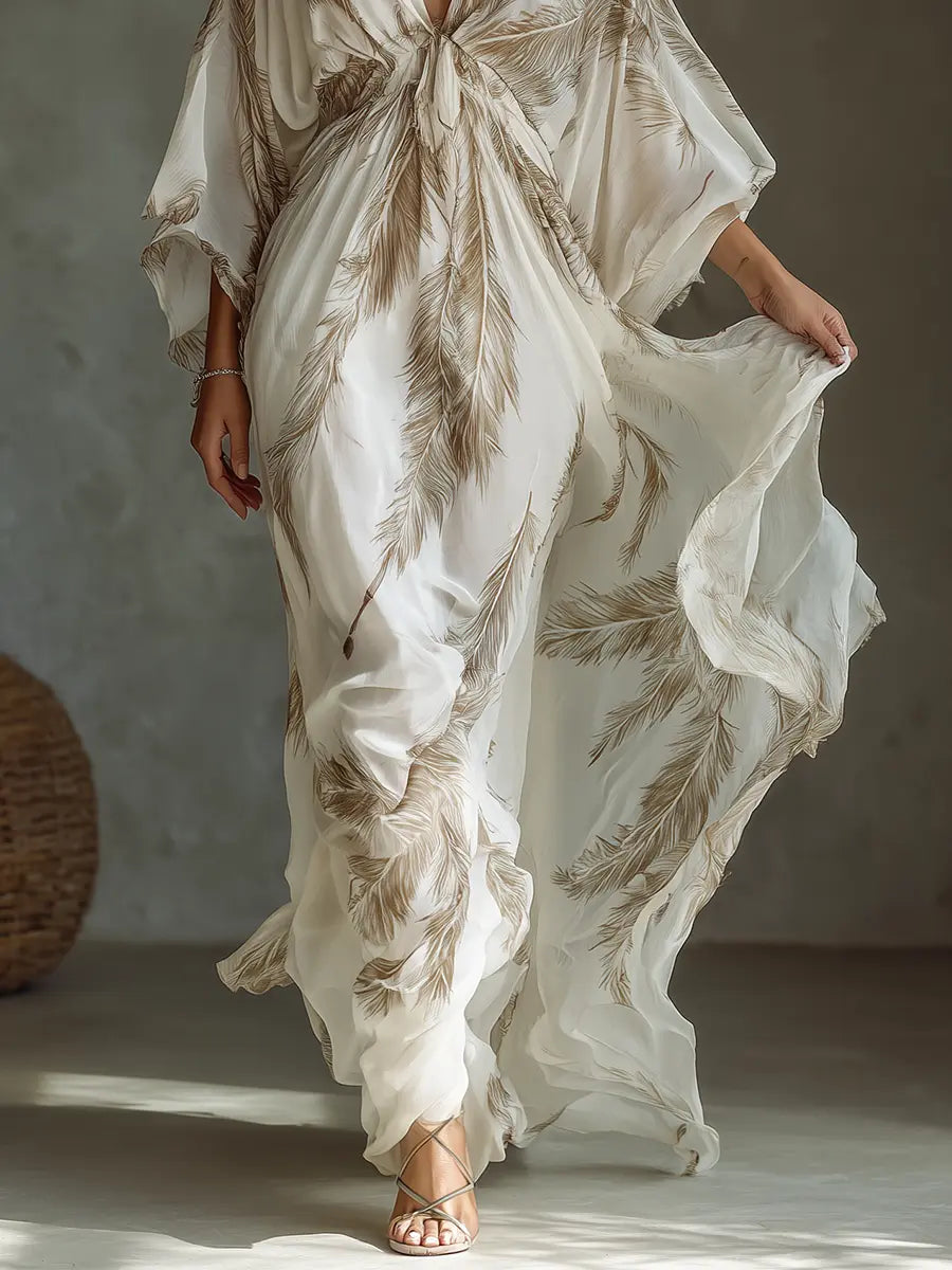 Rue Palm Print Maxi Dress - view 4