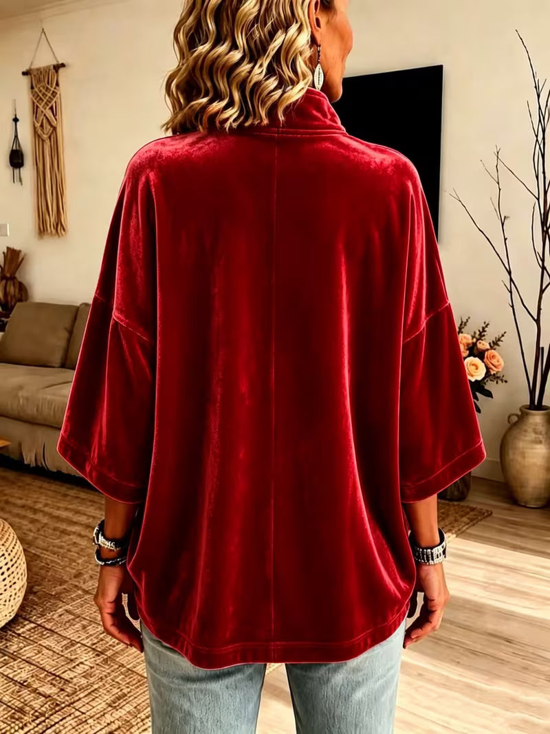 Rita Oversized Quarter Zip High Neck Sweater - view 2