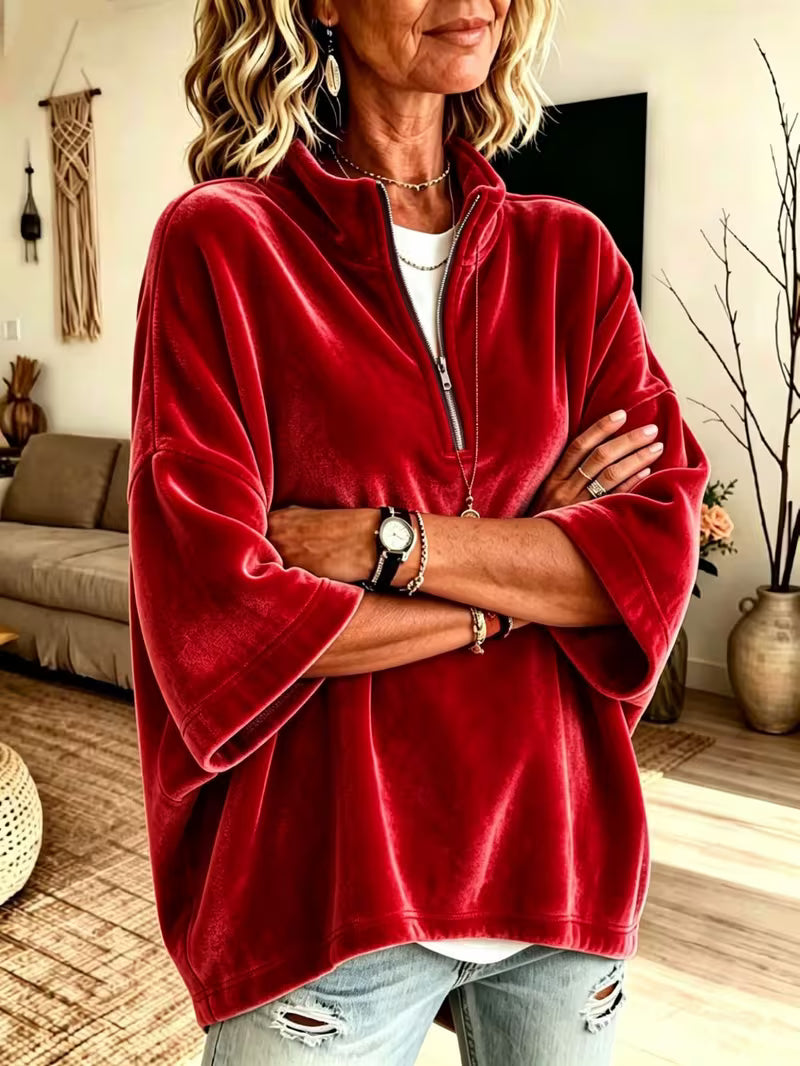 Rita Oversized Quarter Zip High Neck Sweater - view 3