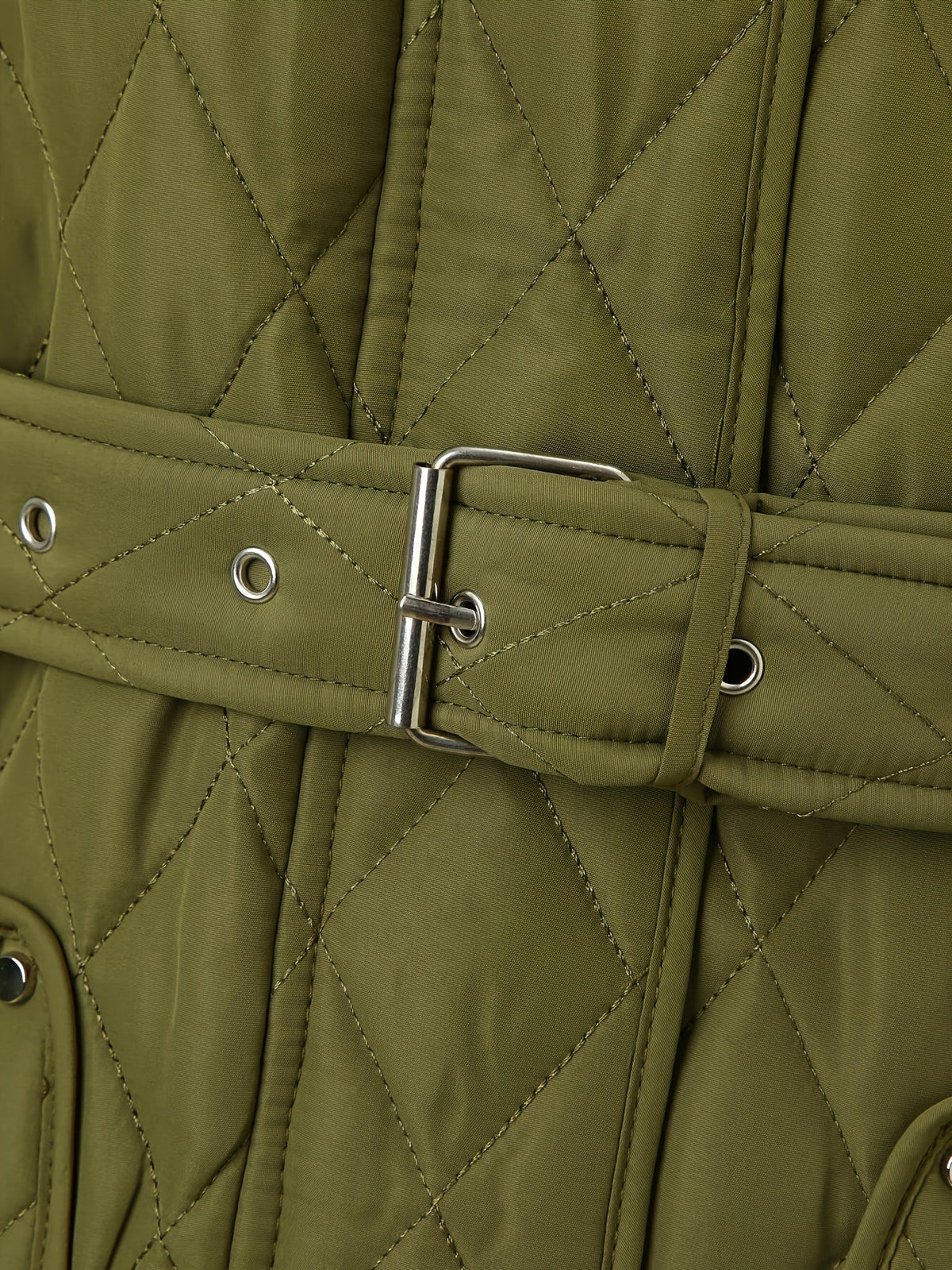 Women's Quilted Jacket with Belted Waist