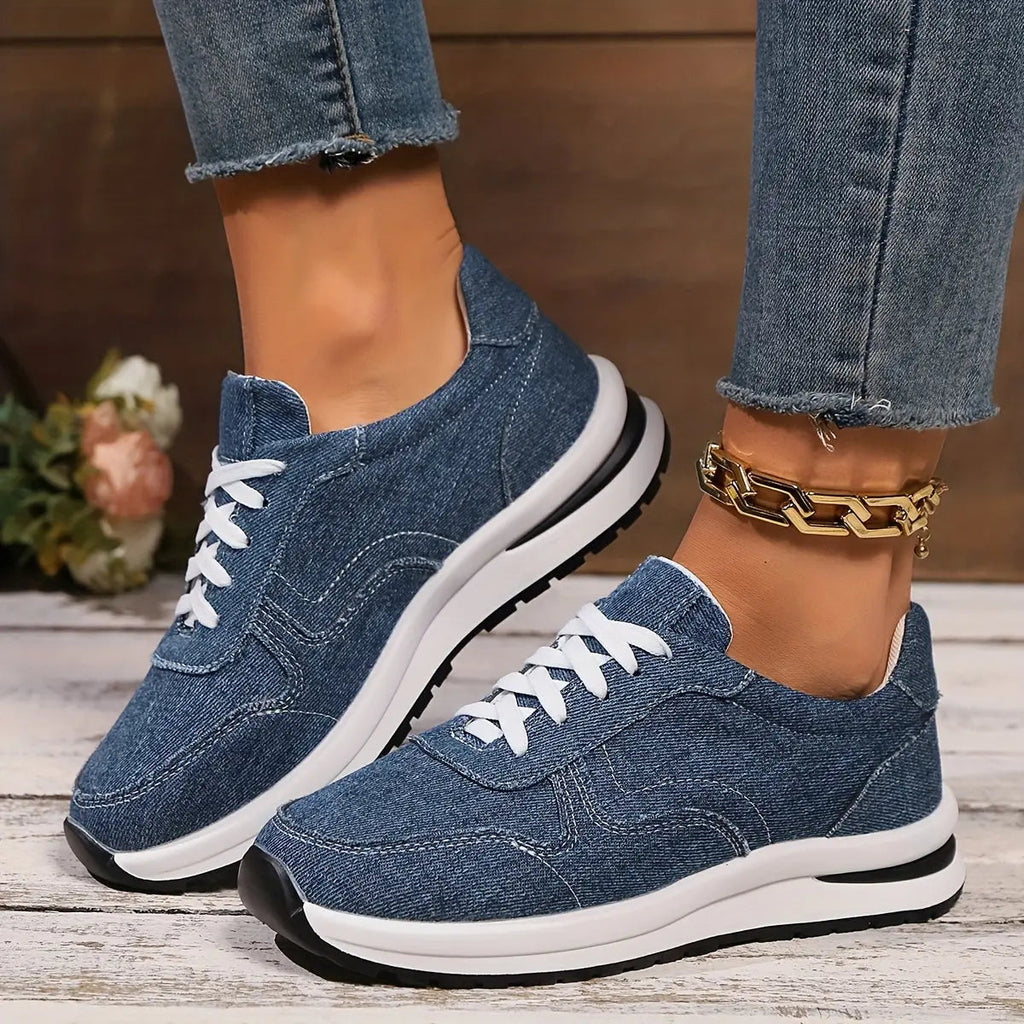 Romy Wide Toe Box Cushioned Sneakers - front view