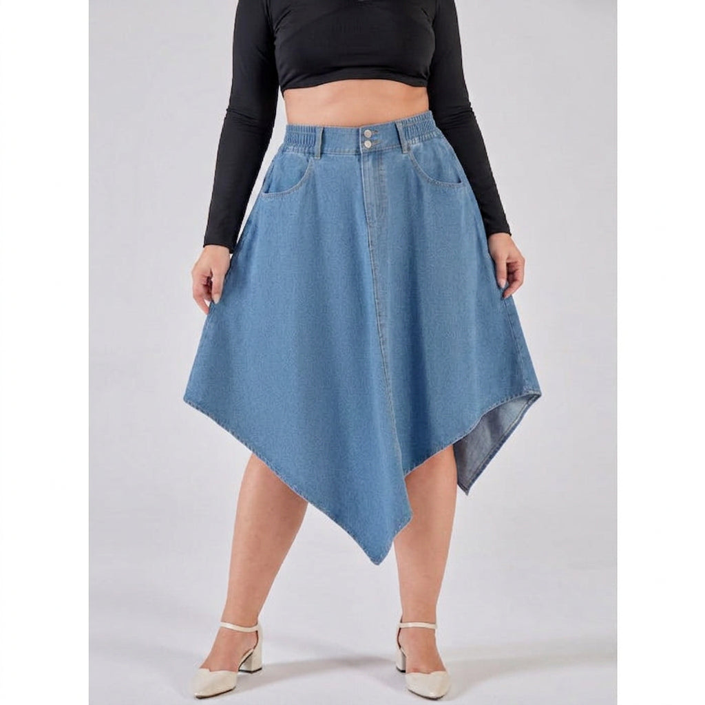 Rhea Irregular Denim Skirt