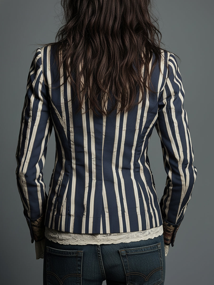 Avenorix | Floral Print Blazer with Structured Shoulder for Women
