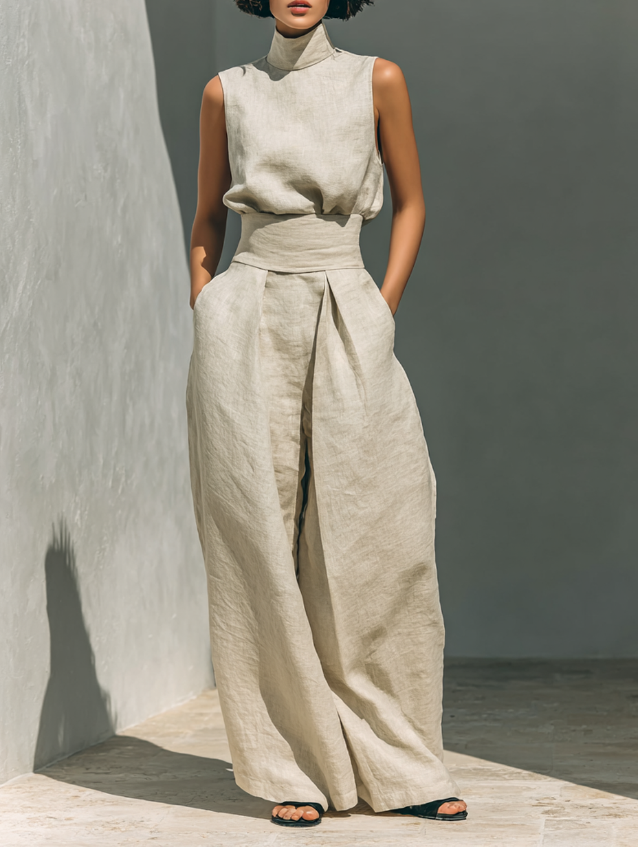 Nyla Wide-Leg Pants and Top Set - front view