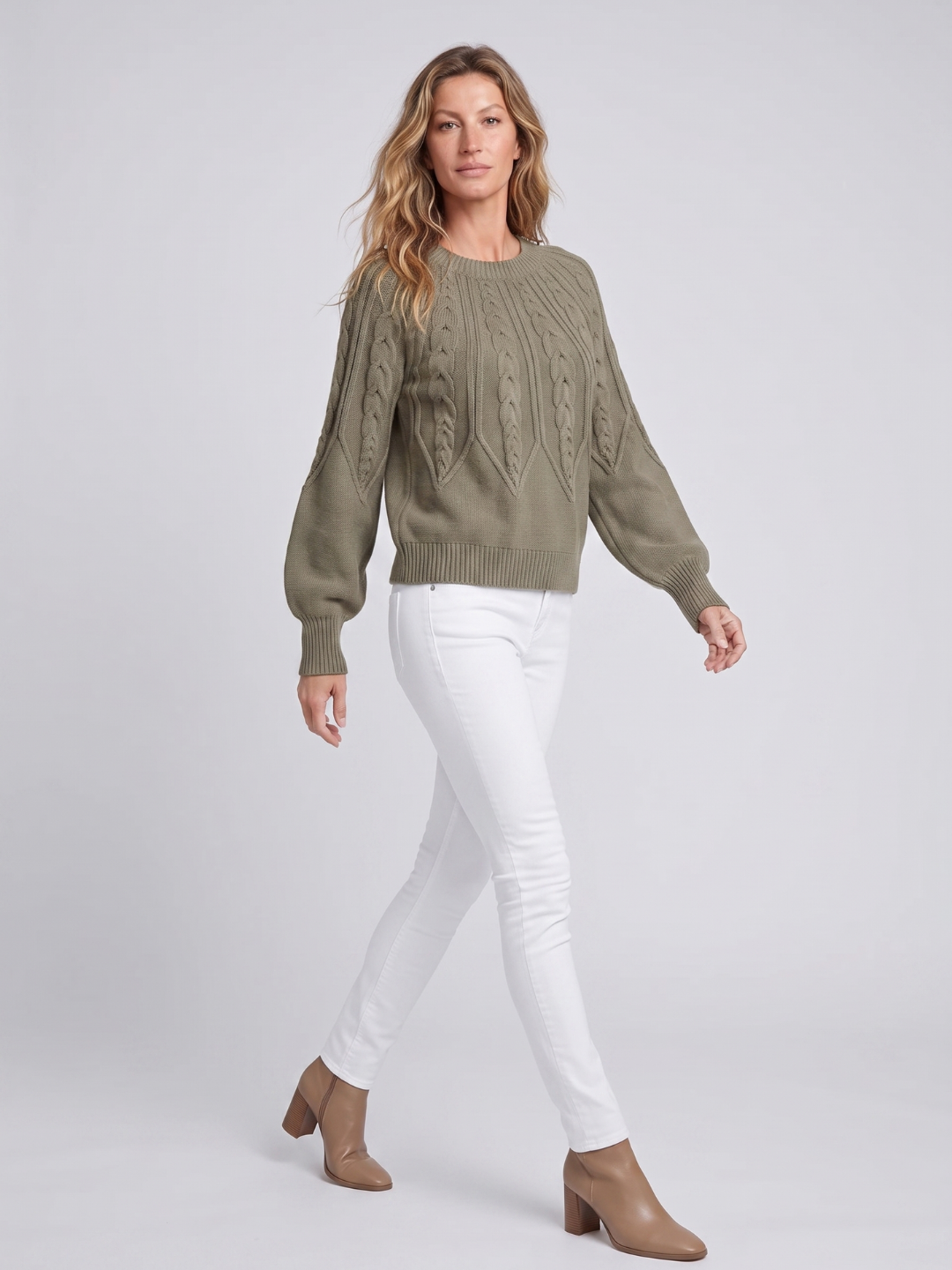 Nadine Cable Knit Oversized Round Neck Sweater - view 5