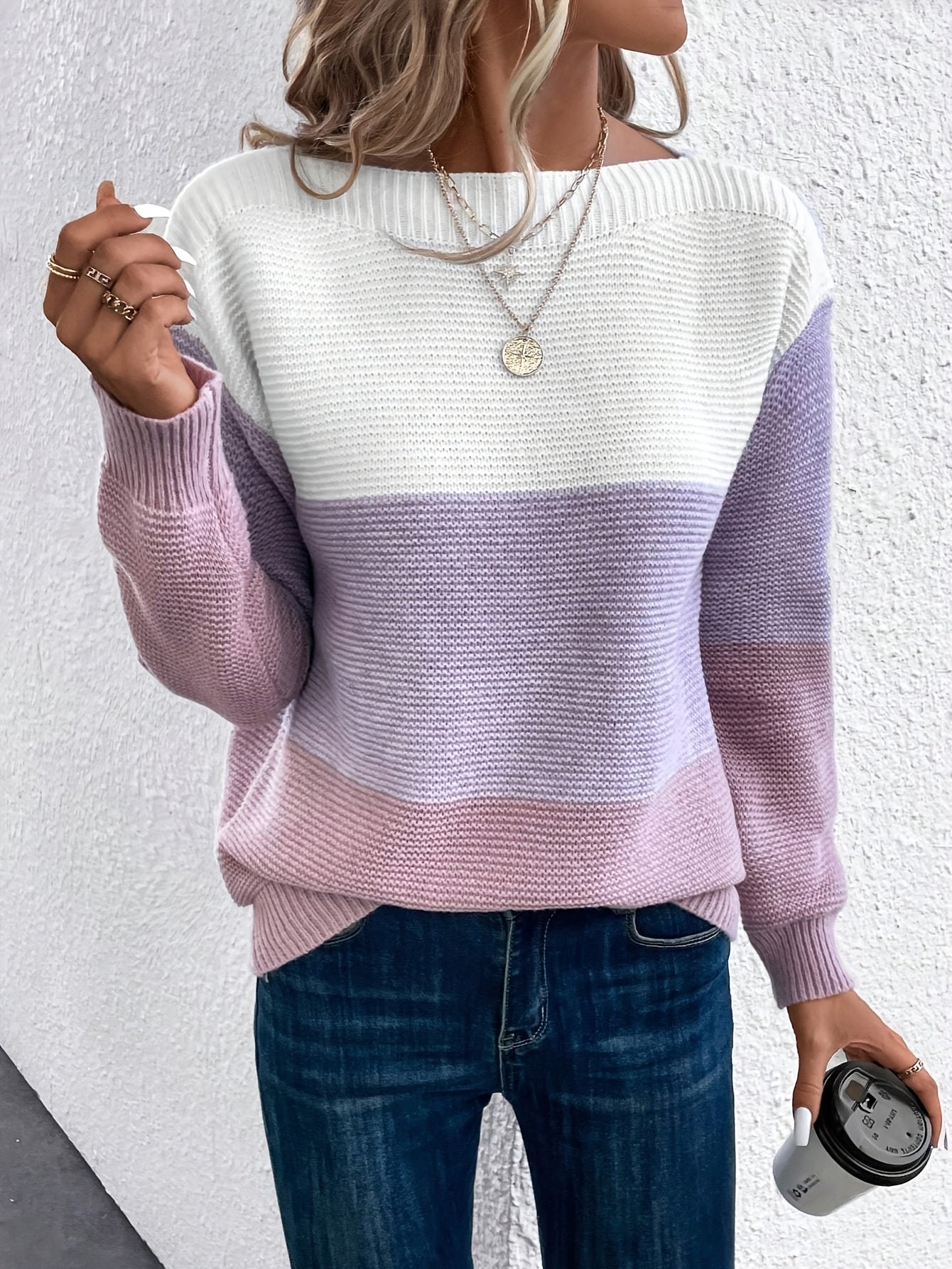 Cleo Boat Neck Drop Shoulder Sweater - view 3