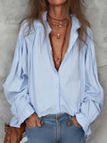 Iona Ruffle Trim Long Sleeve Blouse - front view
