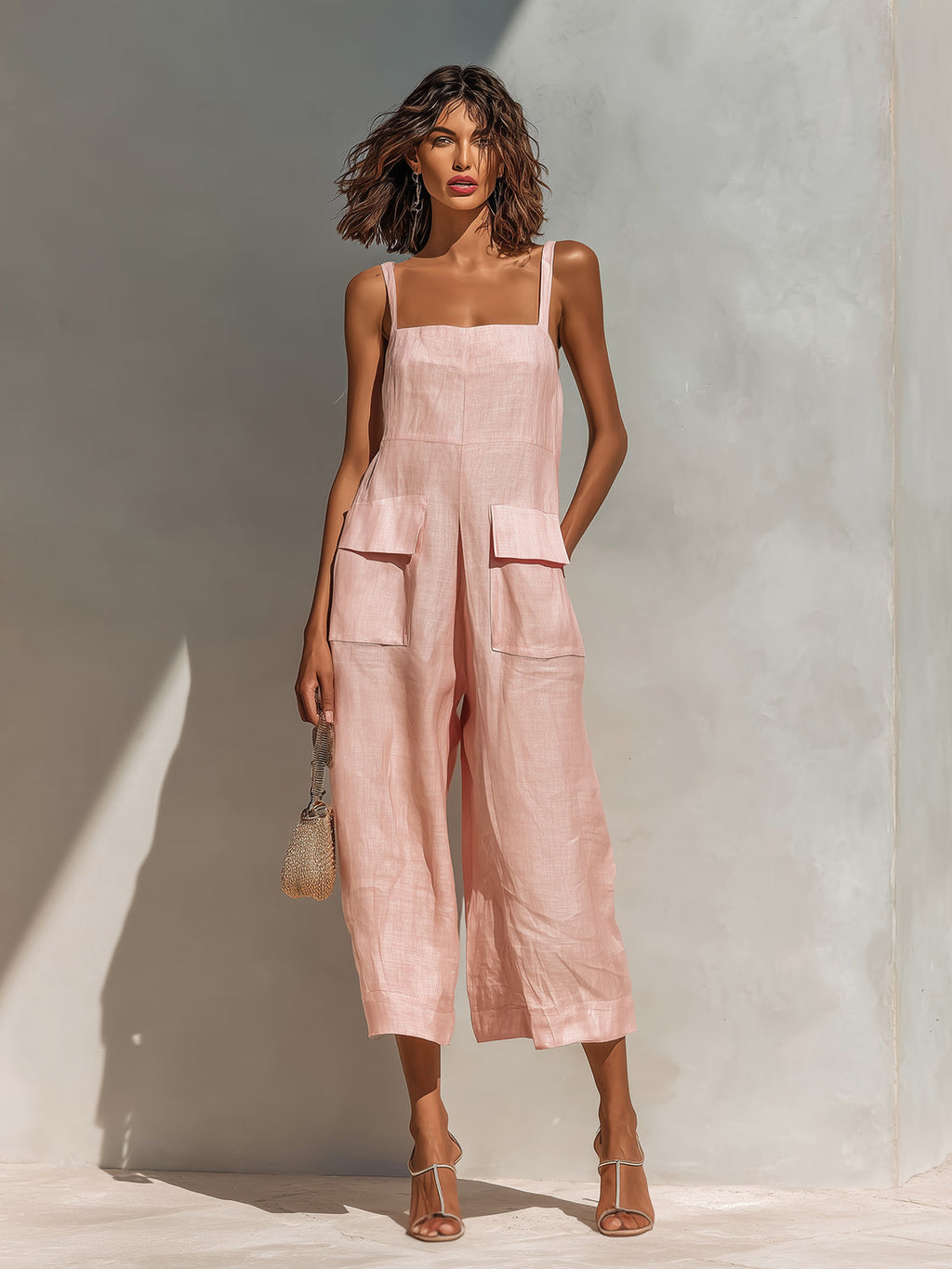Thea Wide-Leg Cropped Jumpsuit - view 6