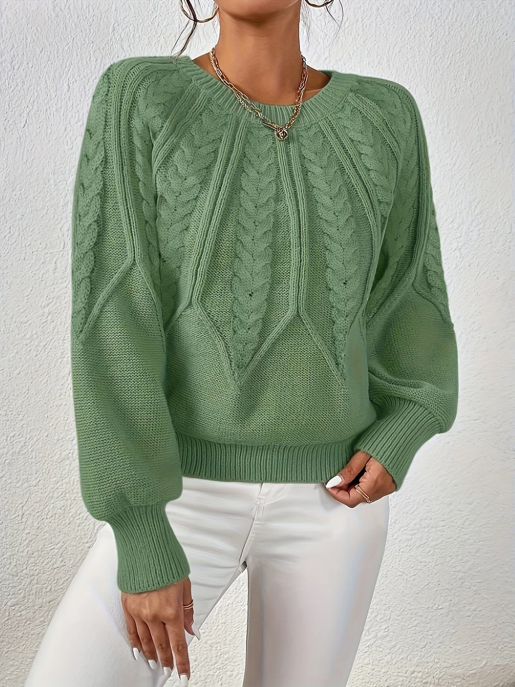Sara Cable Knit Loose Fit Sweater - front view