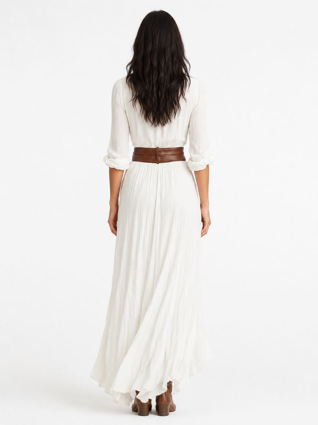 Ondine Ruched Button-Down Boho Maxi Dress - view 2