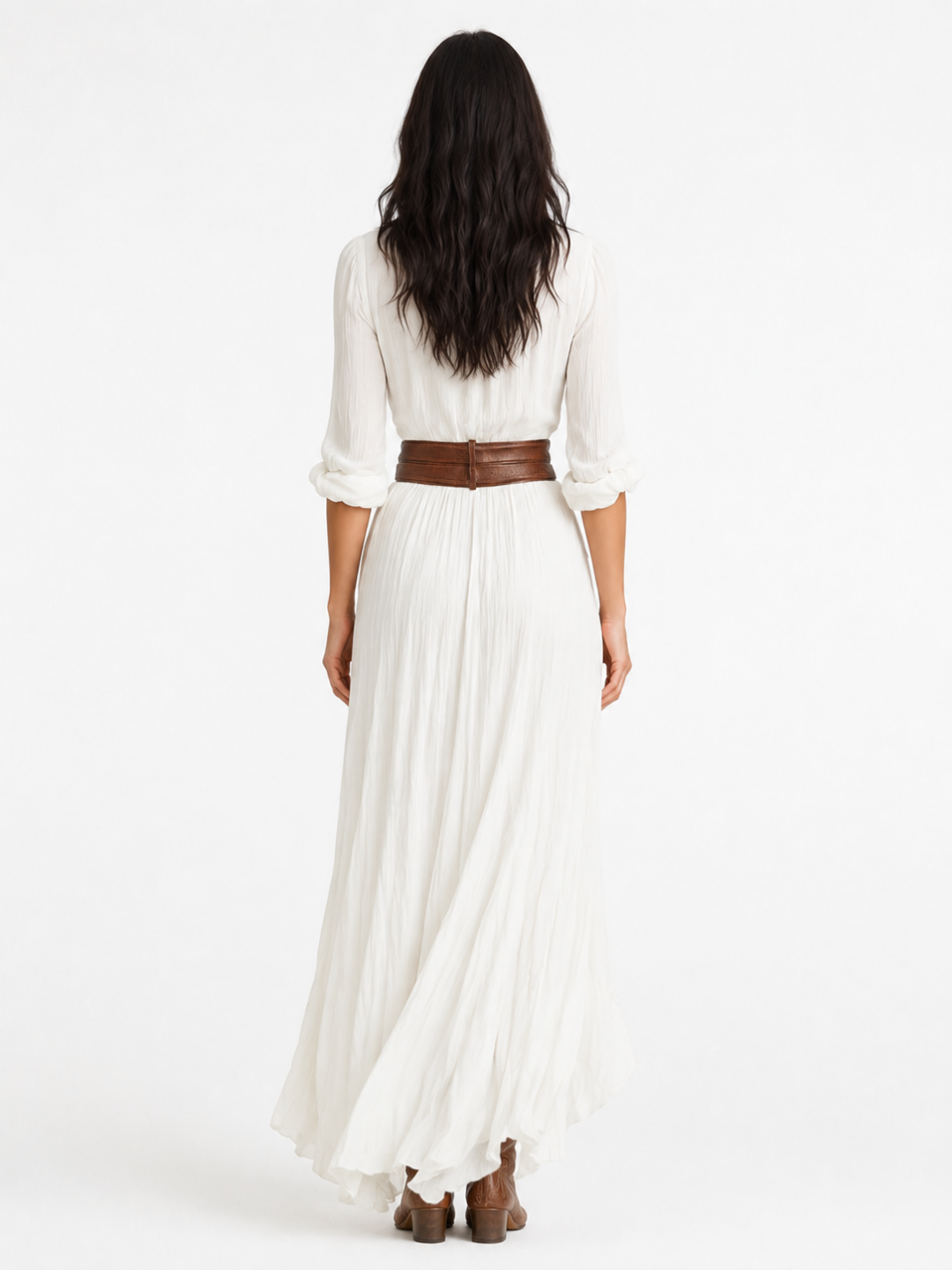 Ondine Ruched Button-Down Boho Maxi Dress - view 2