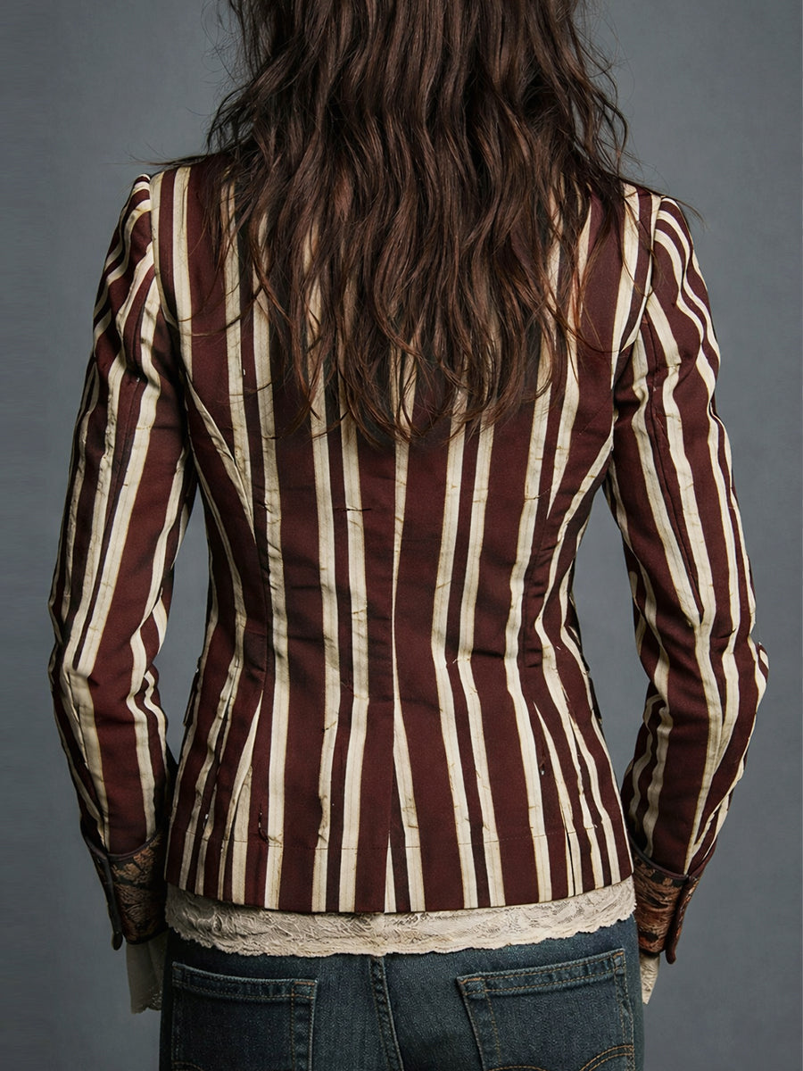 Avenorix | Floral Print Blazer with Structured Shoulder for Women