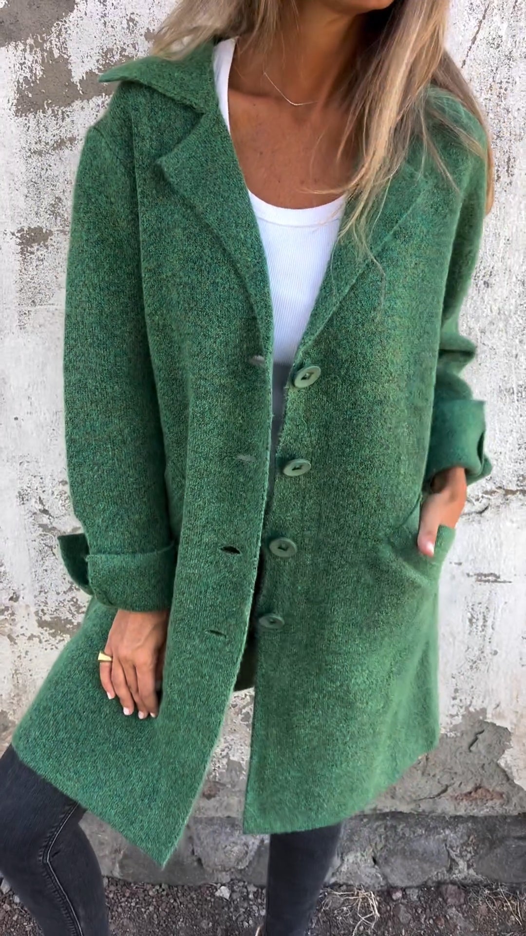 Isabella | Longline Coat with Notch Lapels and Straight Cut for Women