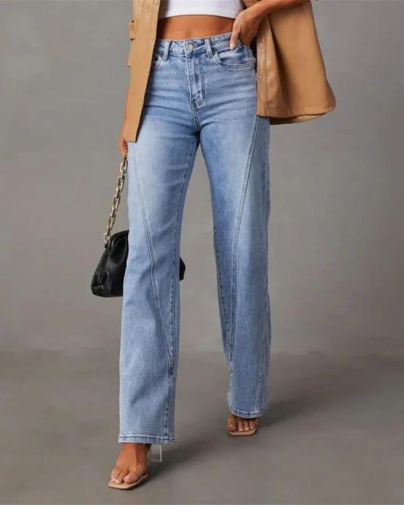 Women's Wide-Leg Jeans with High Waist