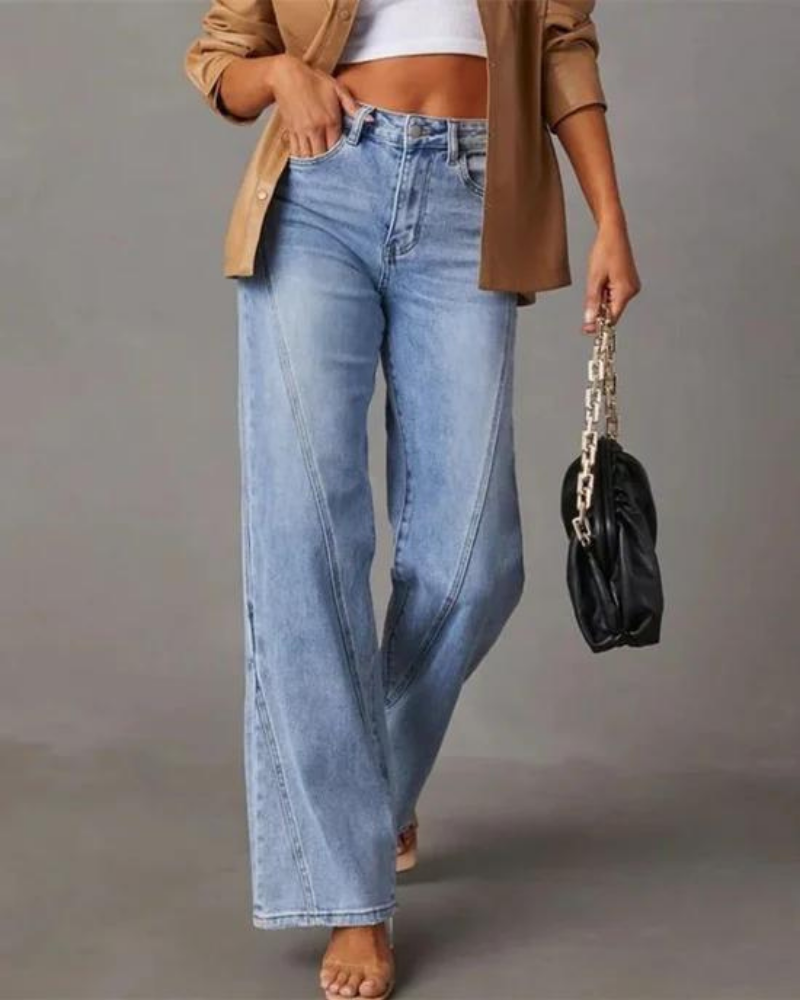 Women's Wide-Leg Jeans with High Waist