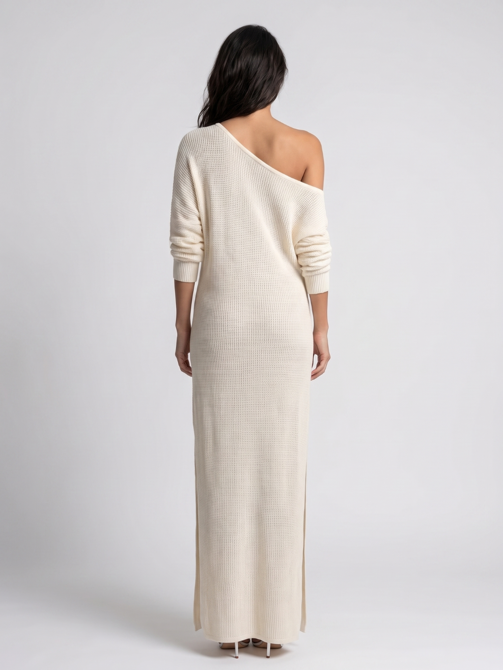 Beatrix One-Shoulder Textured Long Sleeve Maxi Dress - view 2