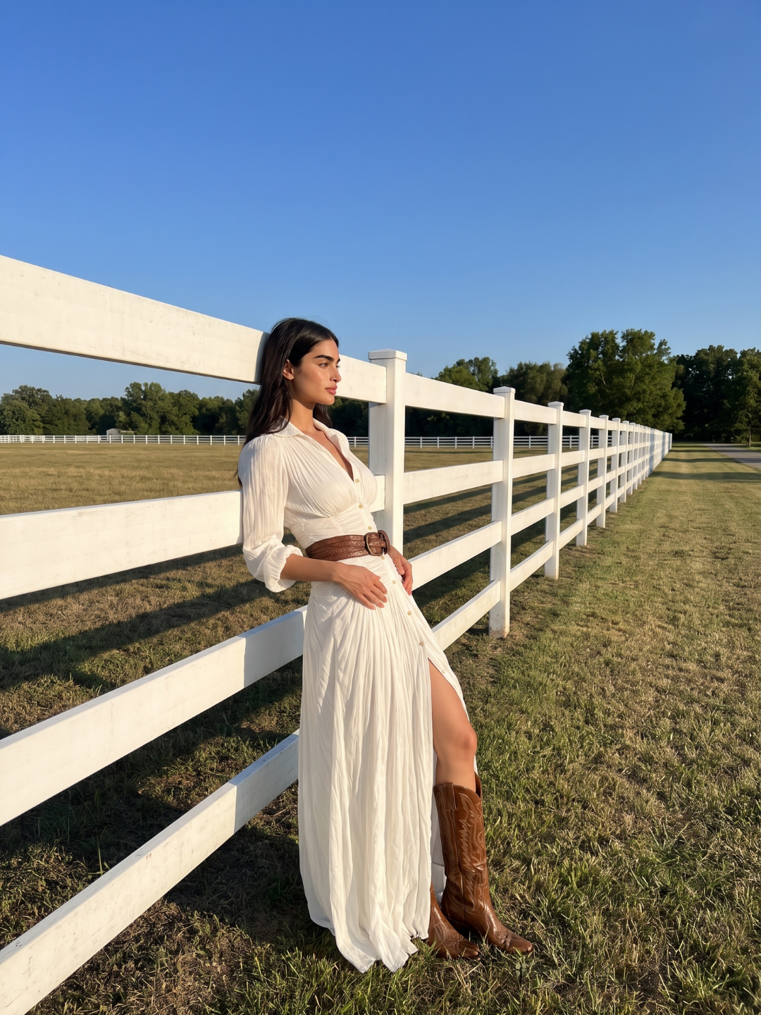 Ondine Ruched Button-Down Boho Maxi Dress - view 5