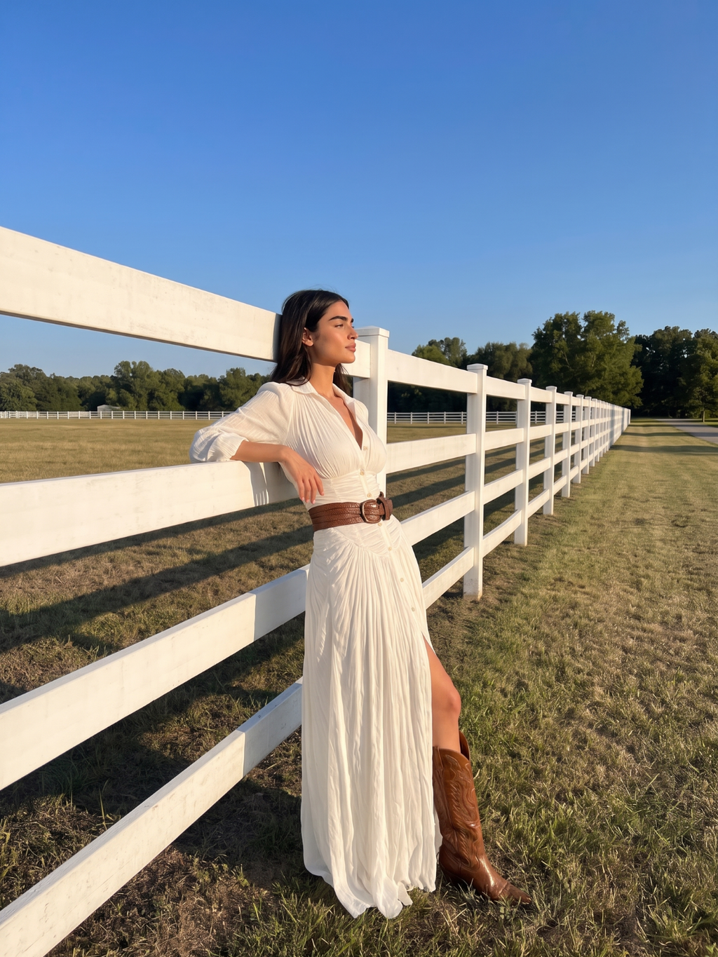 Ondine Ruched Button-Down Boho Maxi Dress - view 6