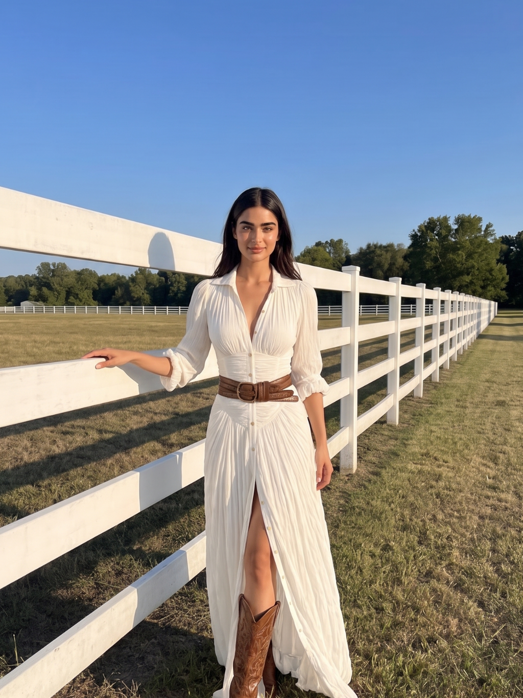 Ondine Ruched Button-Down Boho Maxi Dress - view 7