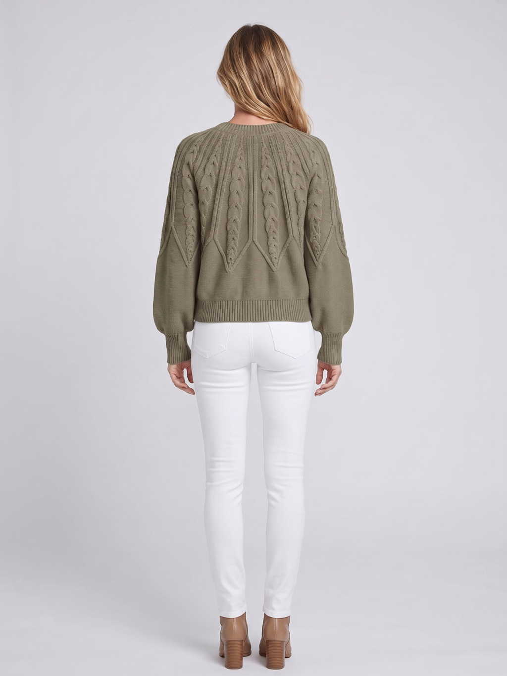 Nadine Cable Knit Oversized Round Neck Sweater - view 6