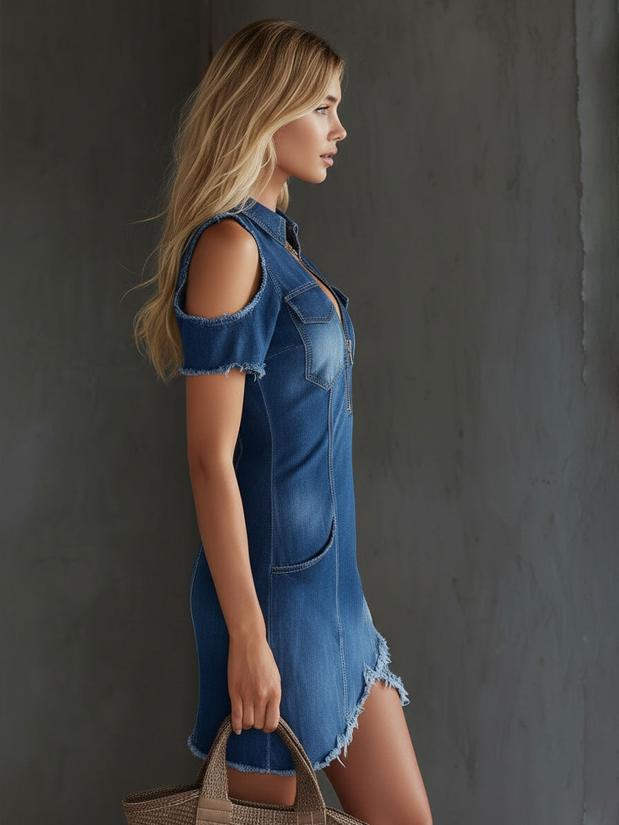 Saffron Denim Mini Dress - view 13