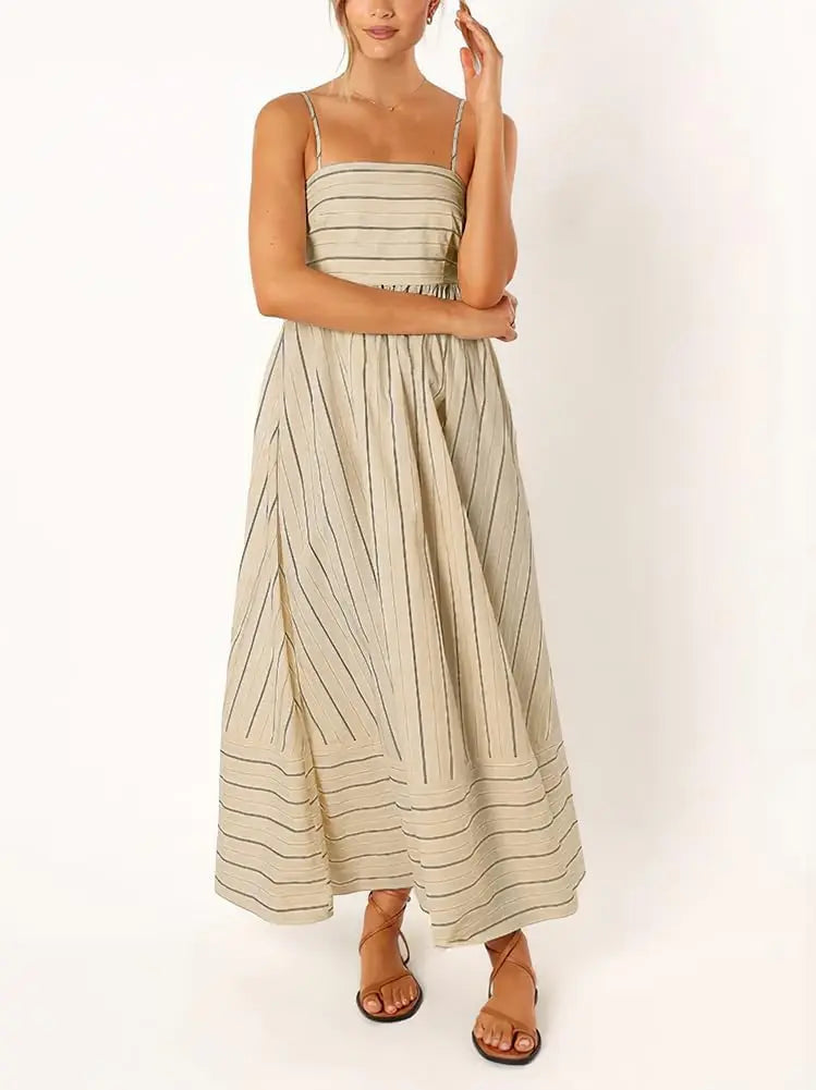Clemence Striped Smocked Maxi Dress - view 3