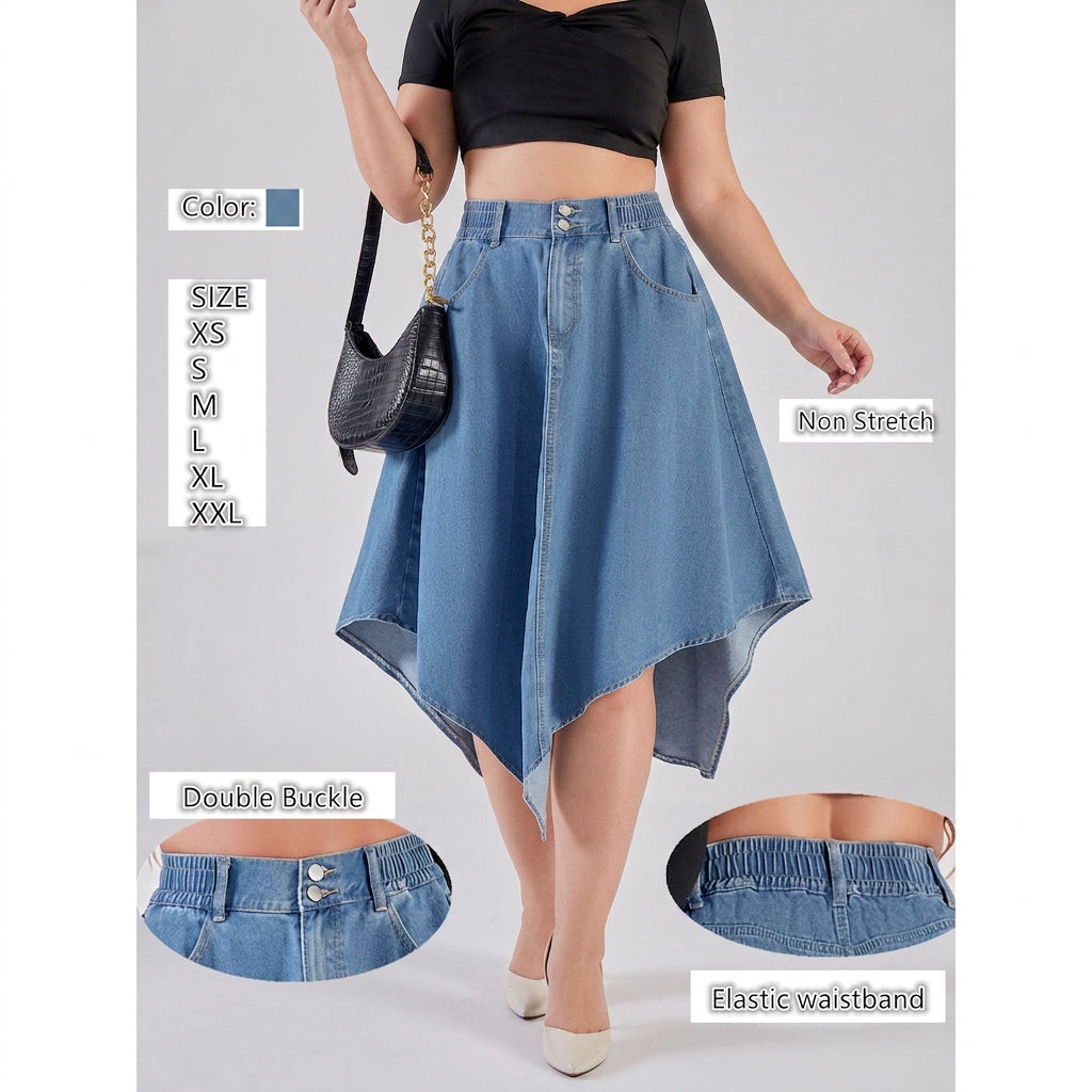 Rhea Irregular Denim Skirt