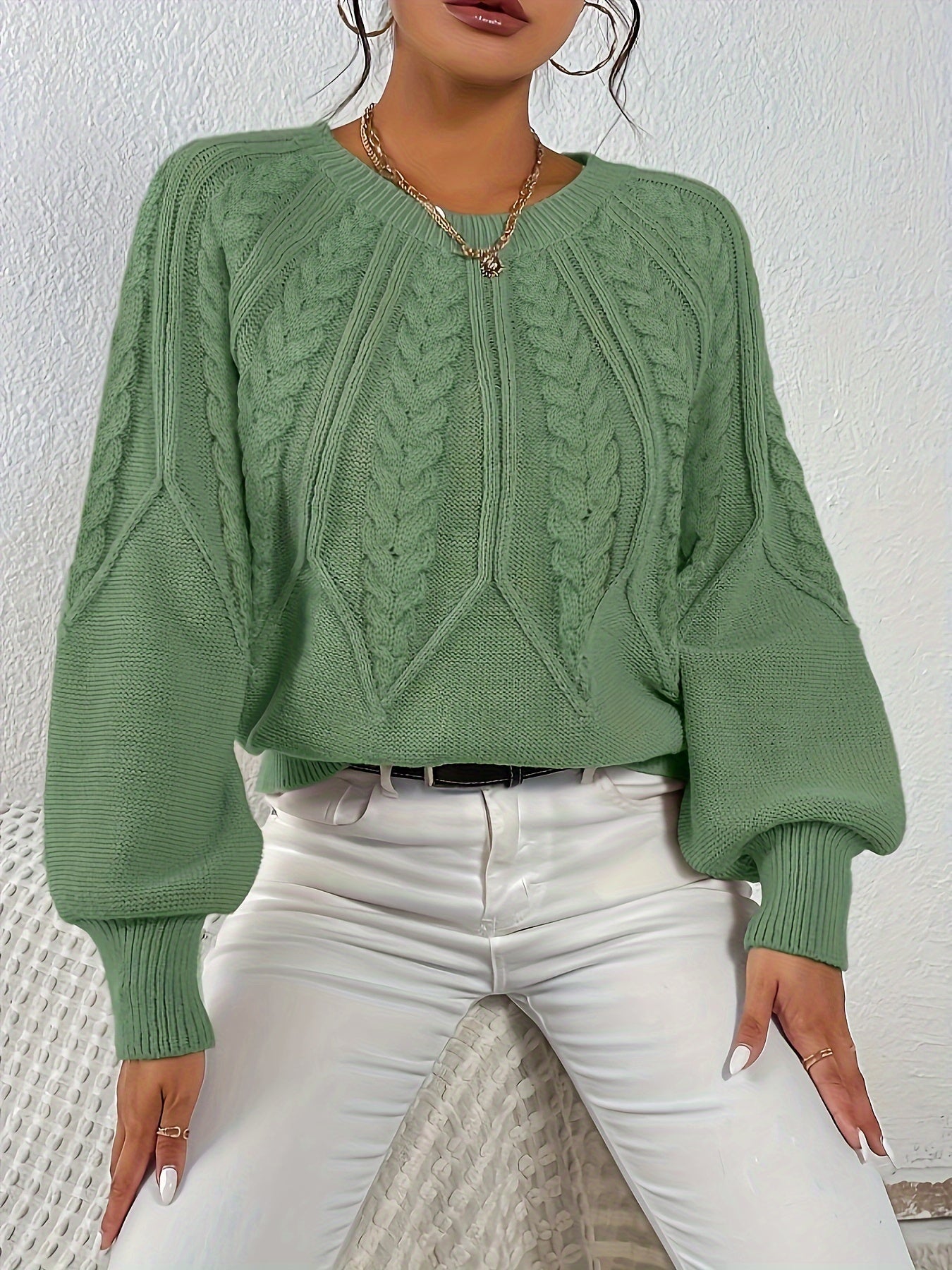 Sara Cable Knit Loose Fit Sweater - view 4