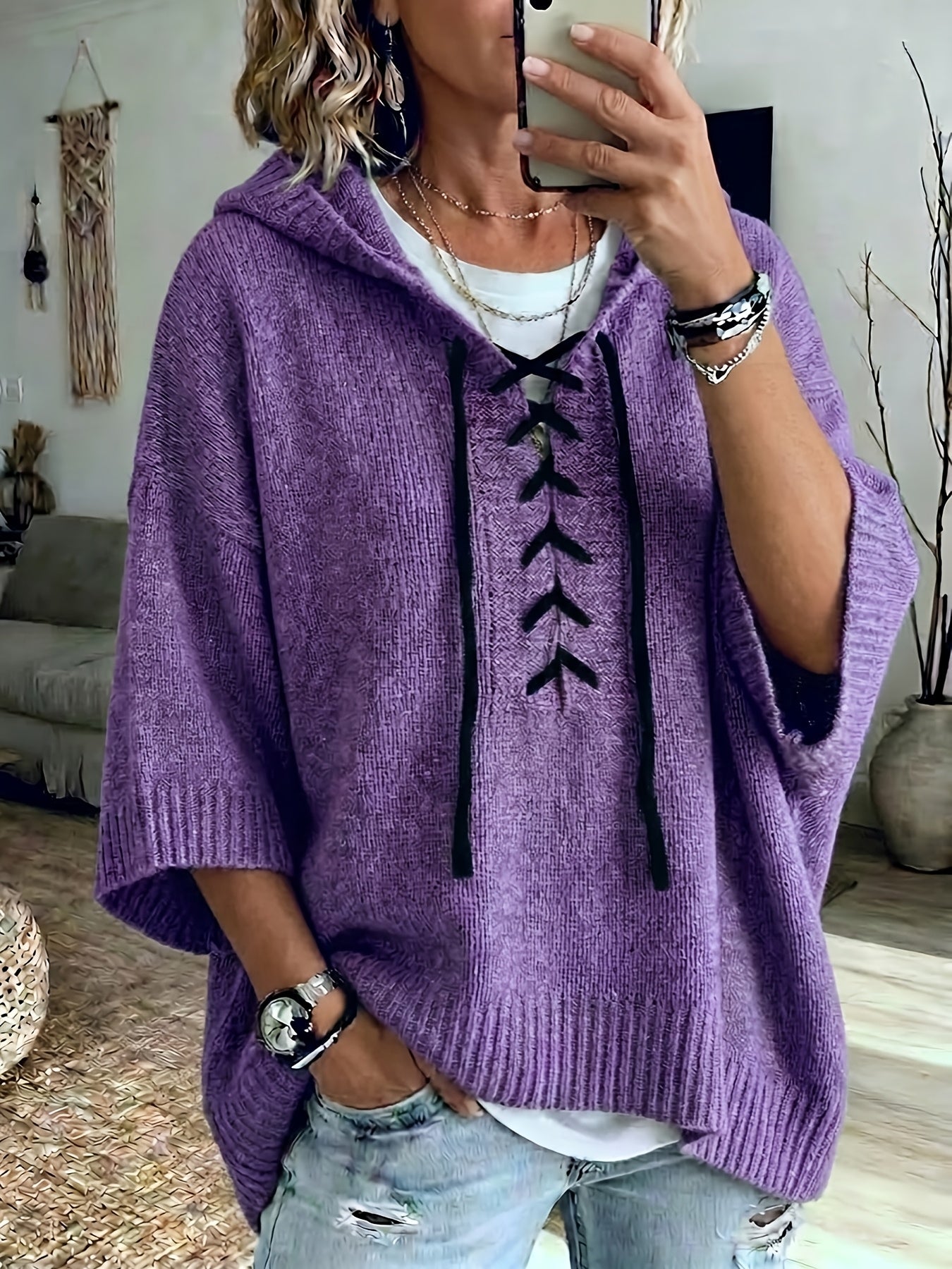 Delphine Oversized Batwing Sleeve Hoodie - view 8