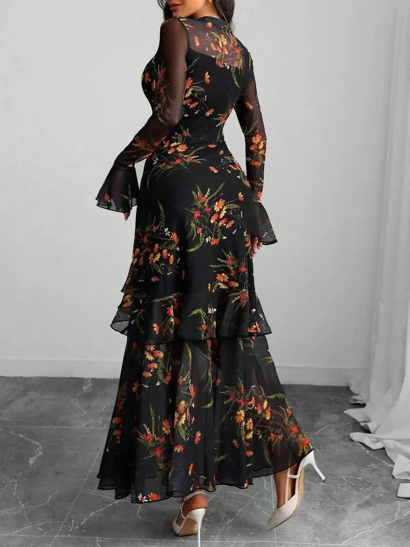 Hazel Turtleneck Floral Print Maxi Dress - view 2
