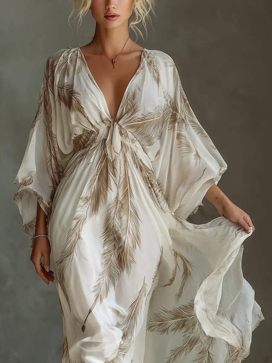 Rue Palm Print Maxi Dress - view 3